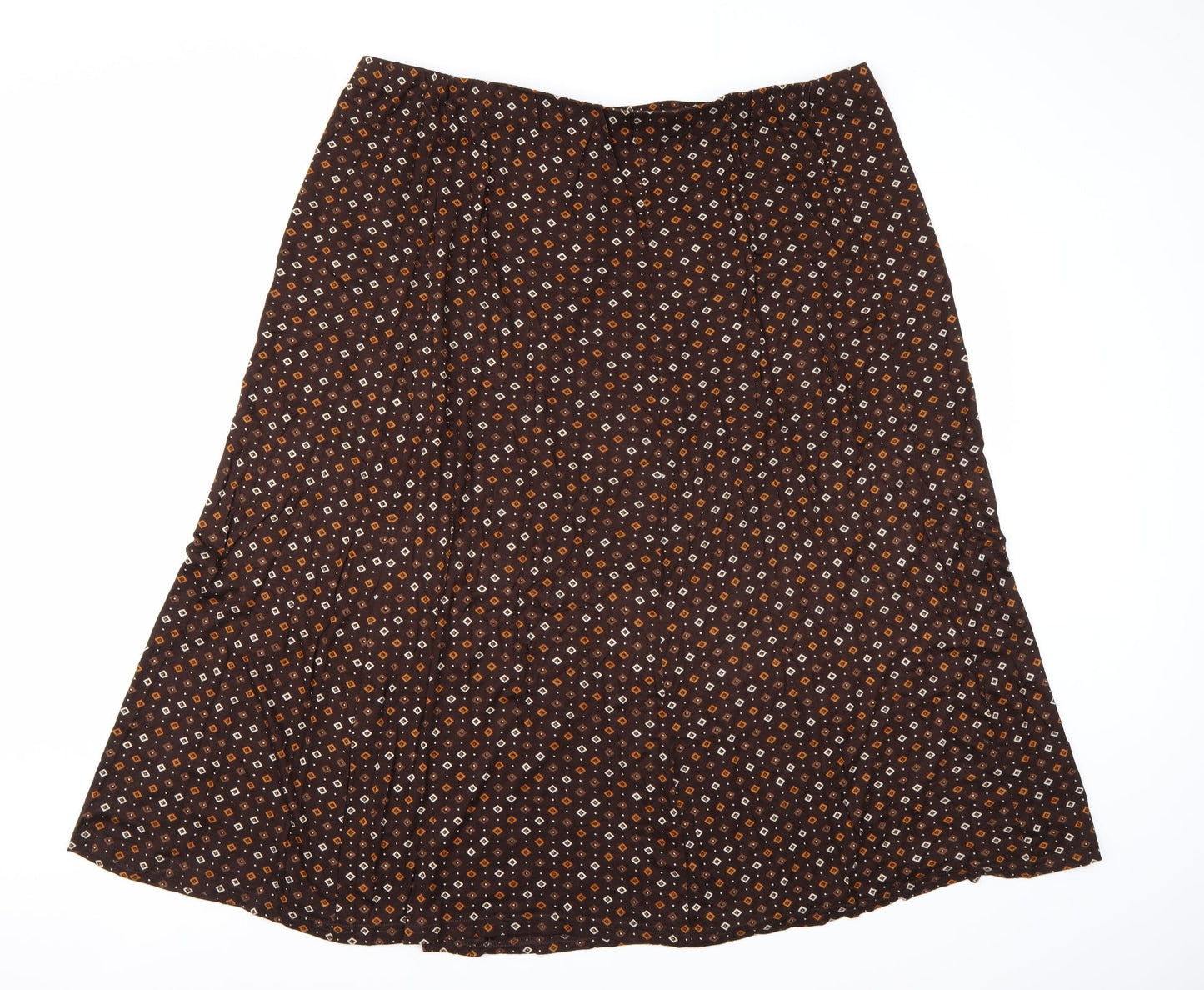 Preworn Womens Brown Geometric  A-Line Skirt