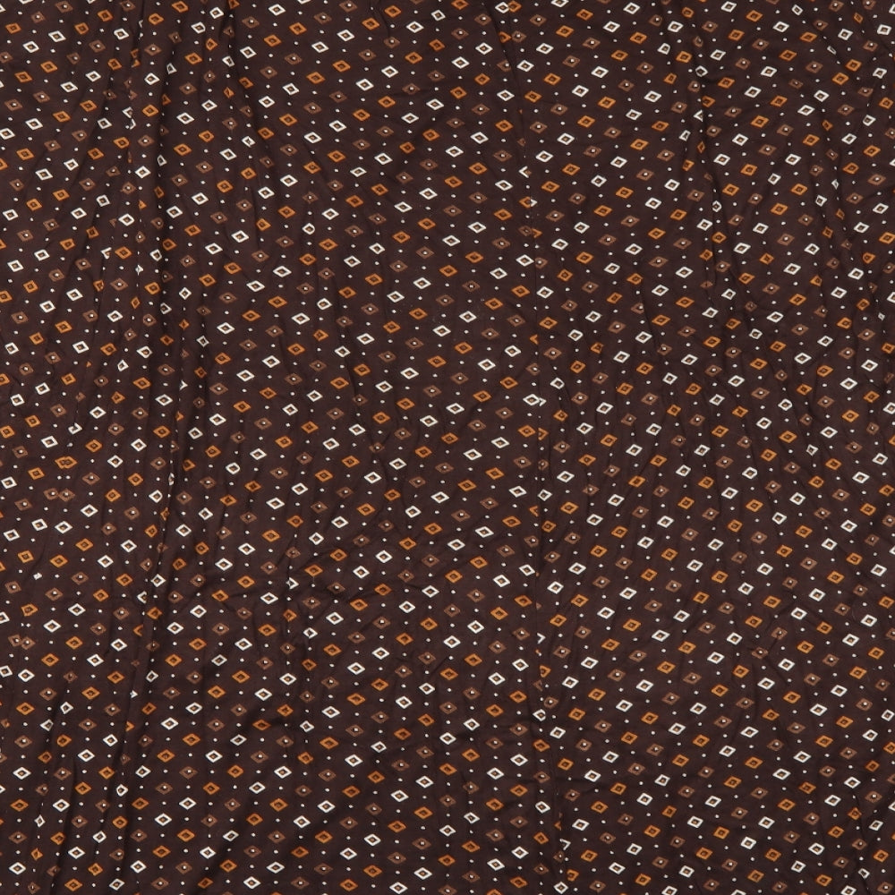 Preworn Womens Brown Geometric  A-Line Skirt