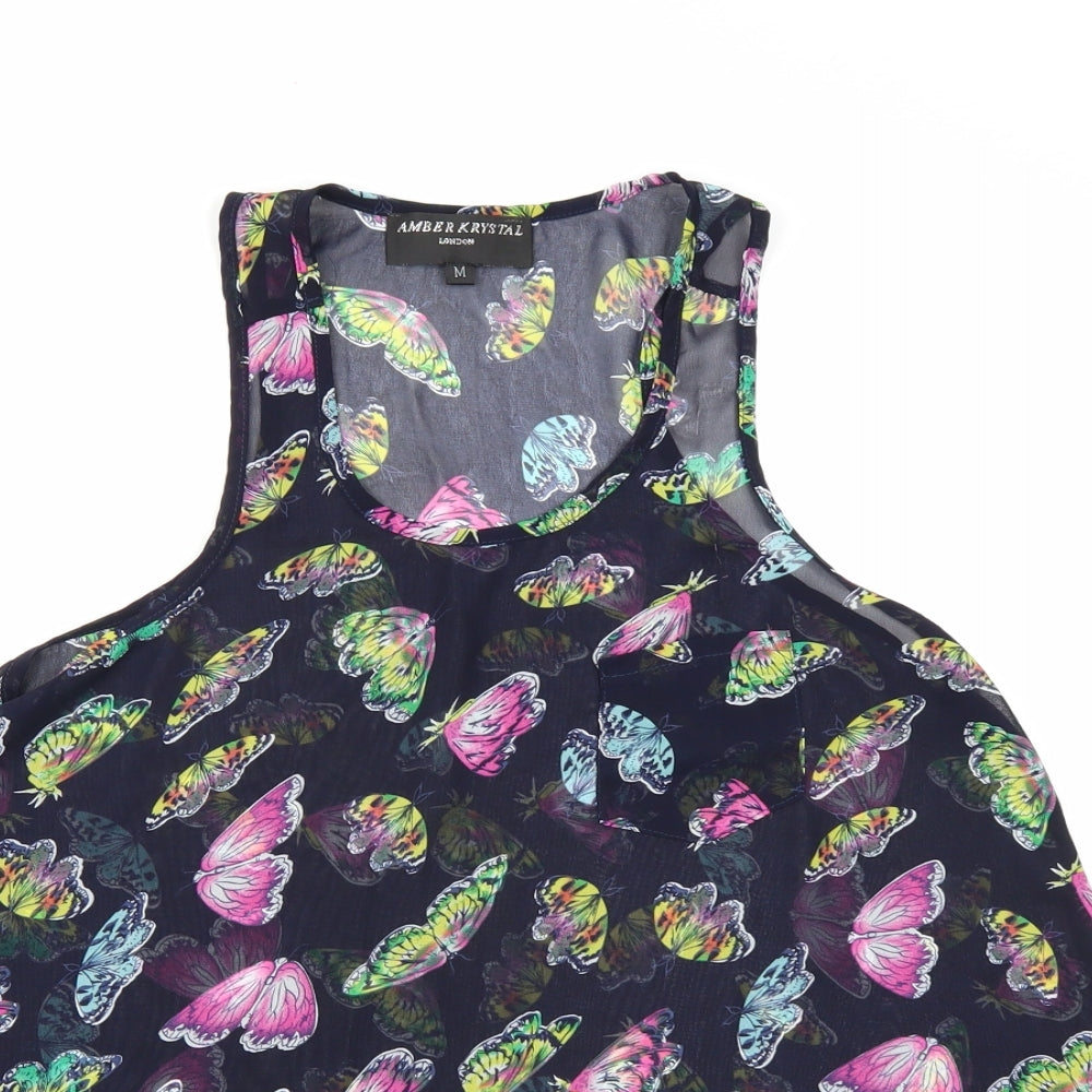 Womens UK Size M Amber Krystal Blue Camisole Tank