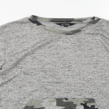 Gold Digga Womens Grey Camouflage Knit Pullover Jumper Size 14