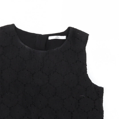Marks and Spencer Girls Black Floral  Cropped Tank Size 12-13 Years
