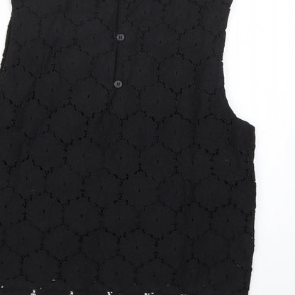 Marks and Spencer Girls Black Floral  Cropped Tank Size 12-13 Years