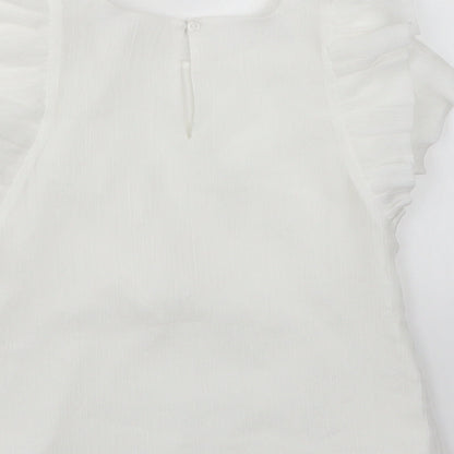 H&M Girls White   Basic Blouse Size 6 Years