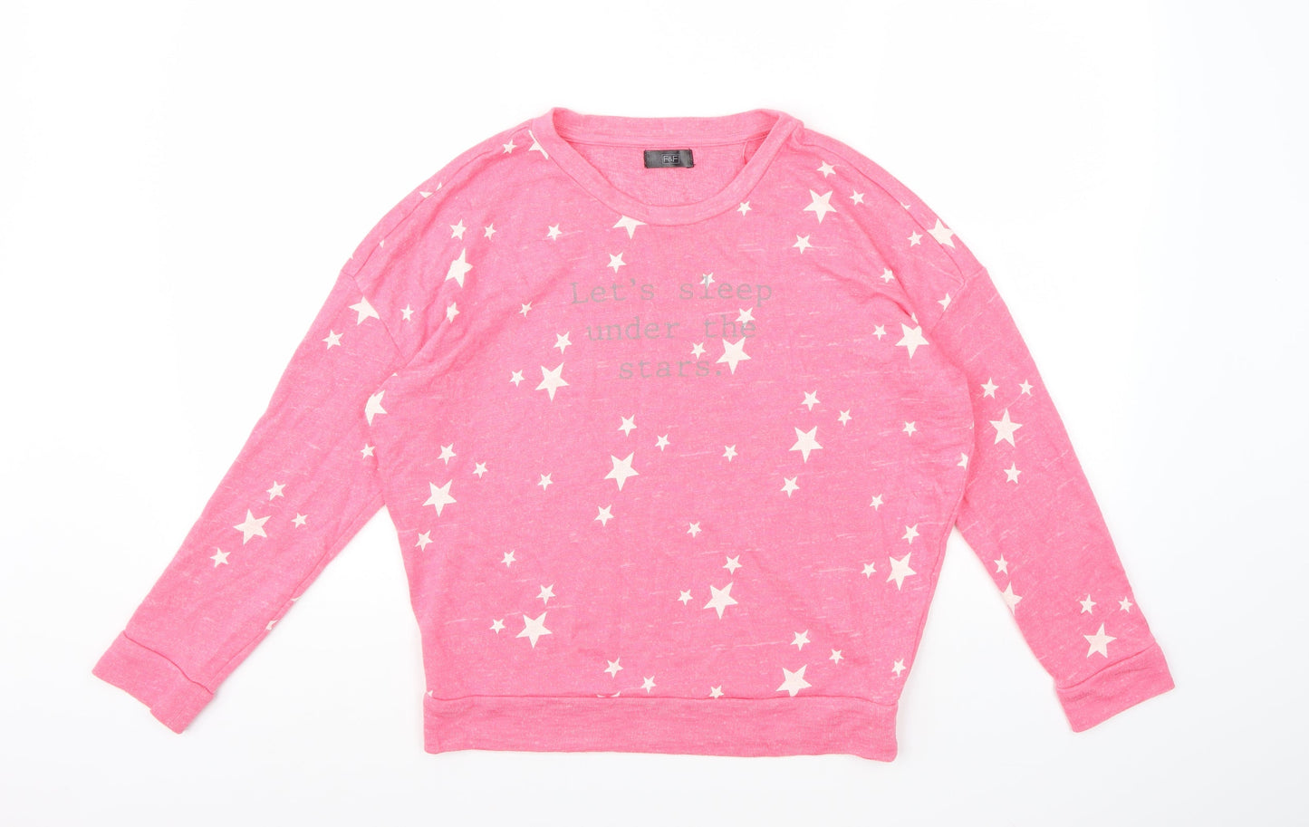 F&F Womens Pink  Knit Top Pyjama Top Size 8