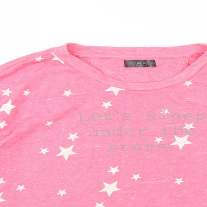 F&F Womens Pink  Knit Top Pyjama Top Size 8