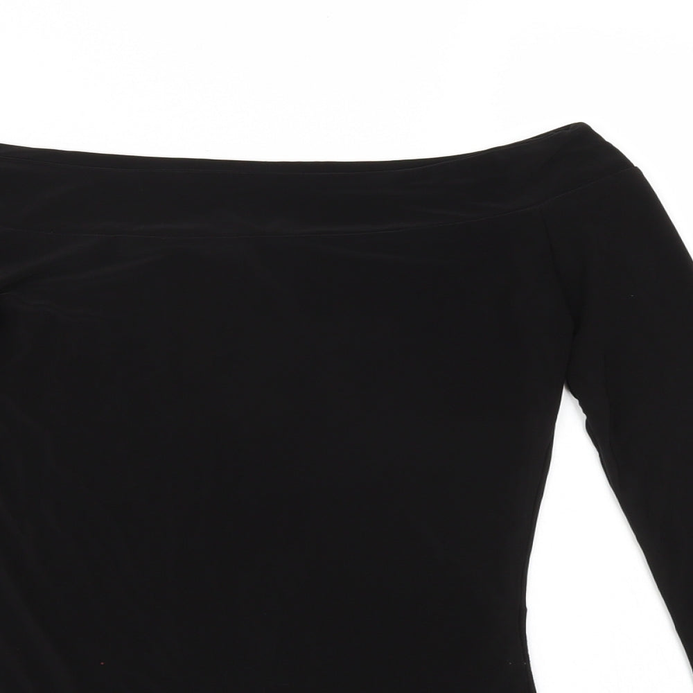 Boohoo Womens Black   Bodysuit One-Piece Size 8