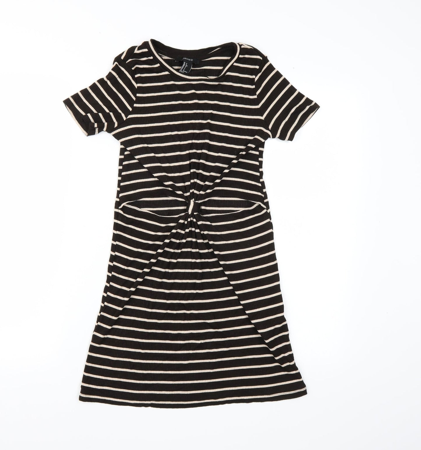 FOREVER 21 Womens Black Striped  T-Shirt Dress  Size S
