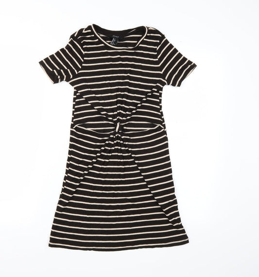 FOREVER 21 Womens Black Striped  T-Shirt Dress  Size S