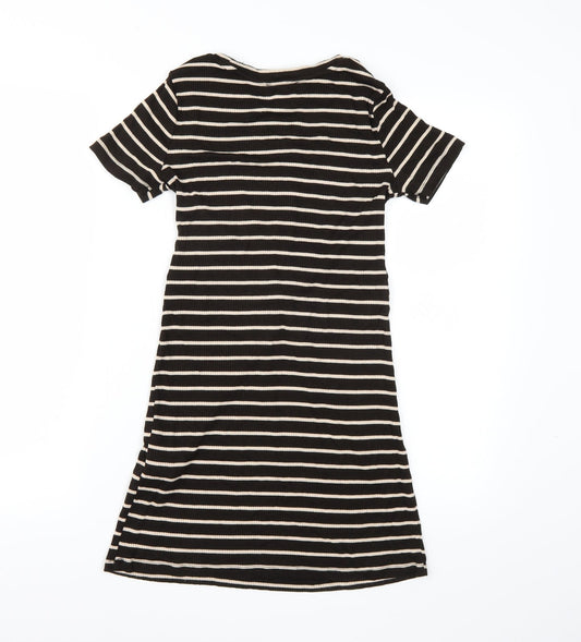 FOREVER 21 Womens Black Striped  T-Shirt Dress  Size S