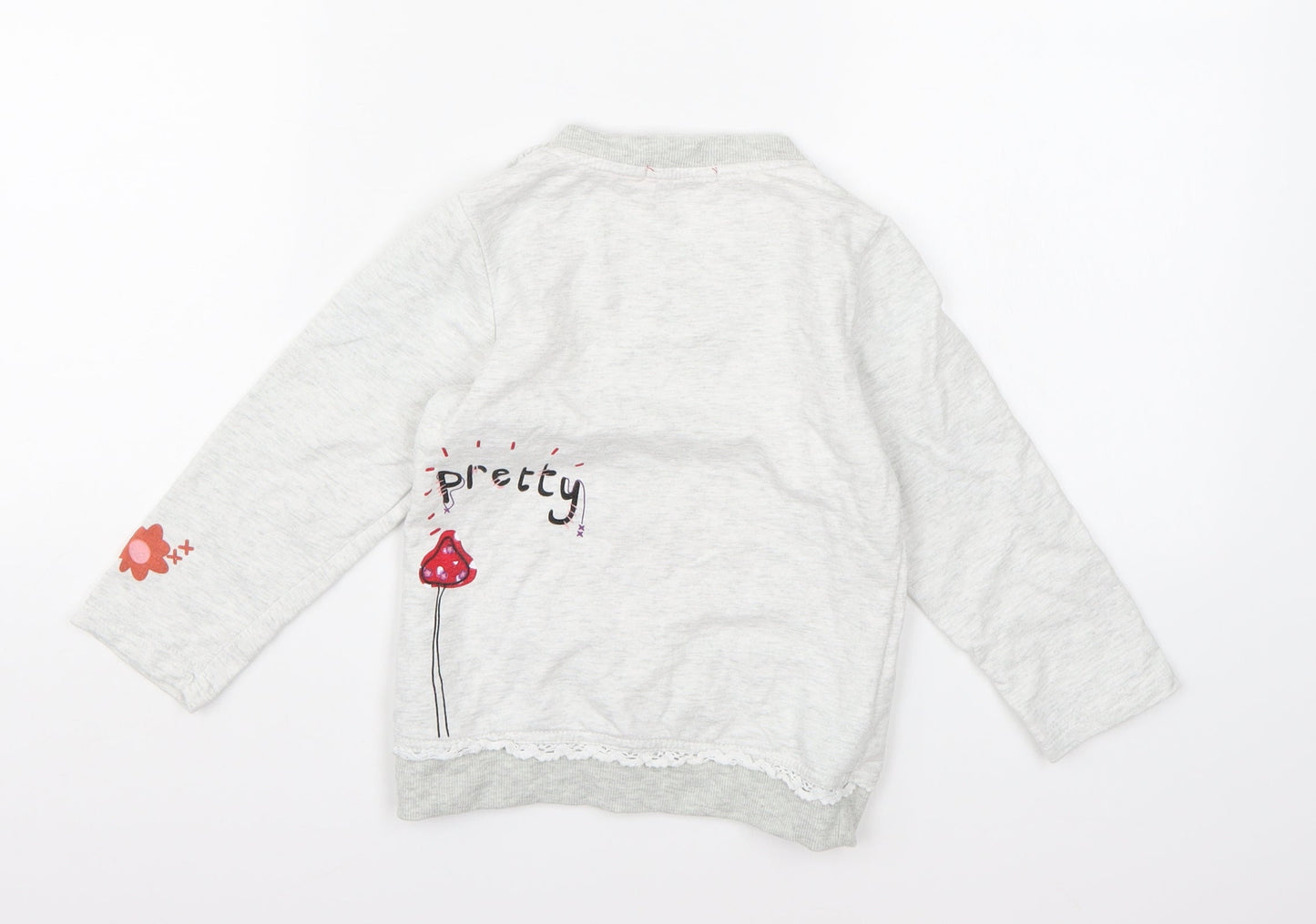 Vogue Fashion Girls Grey  Jersey Pullover Sweatshirt Size 6 Years