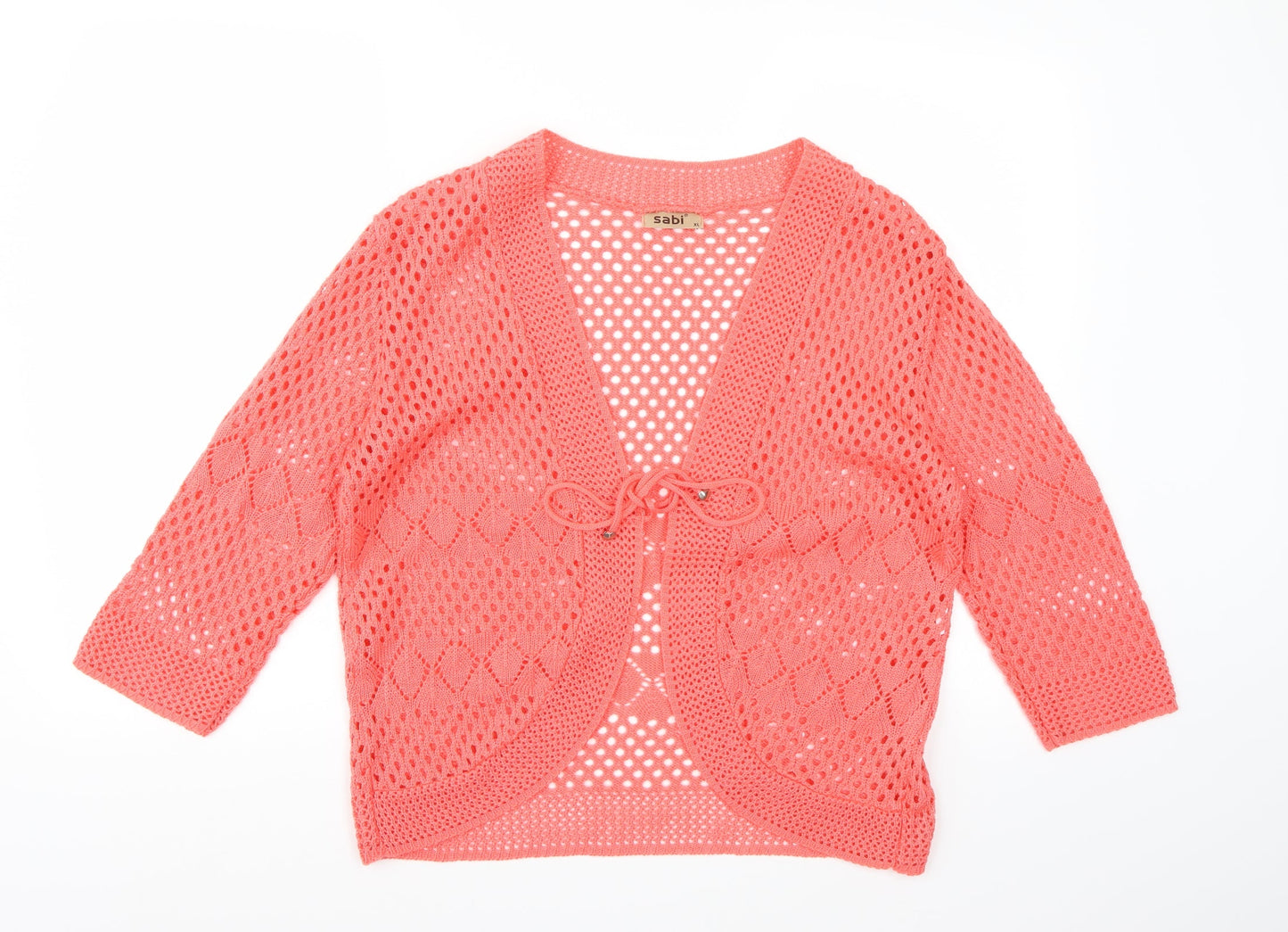 Sabi Womens Pink  Knit Cardigan Jumper Size XL