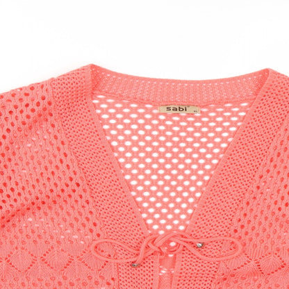 Sabi Womens Pink  Knit Cardigan Jumper Size XL