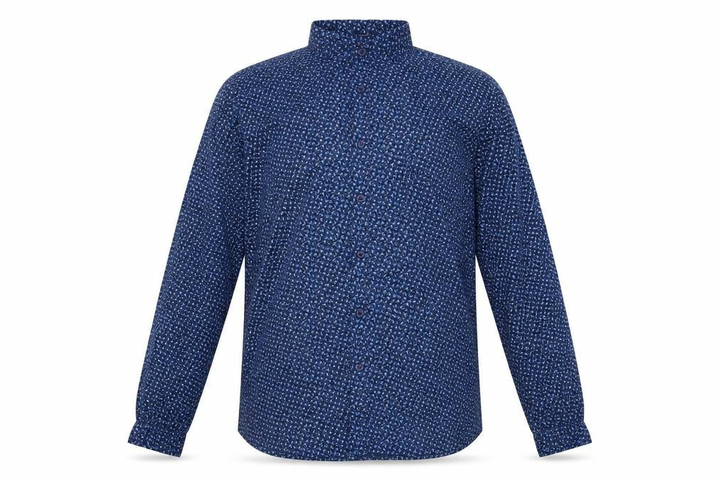 Mens UK Size S John Miller Blue  Button-Up Long Sleeve Casual Shirt