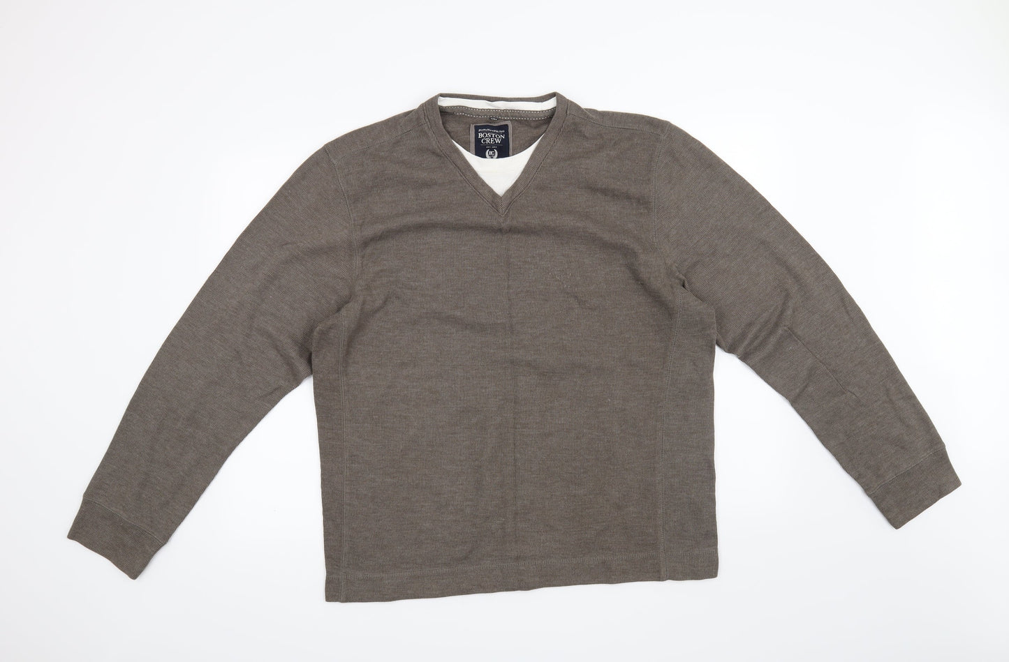BOSTON CREW Mens Brown   Pullover Jumper Size XL