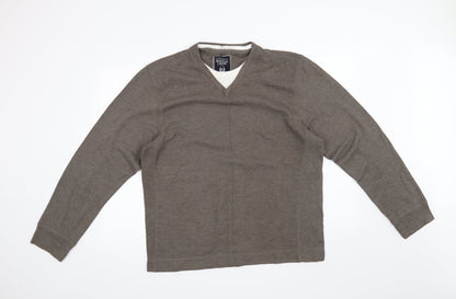 BOSTON CREW Mens Brown   Pullover Jumper Size XL