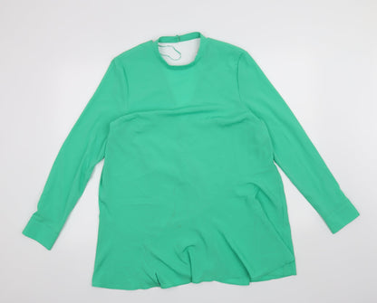 Womens UK Size 12 Topshop Green Basic Blouse