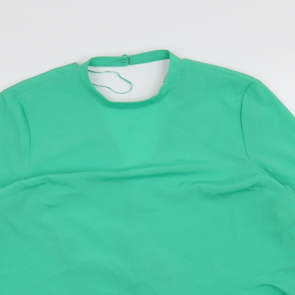 Womens UK Size 12 Topshop Green Basic Blouse