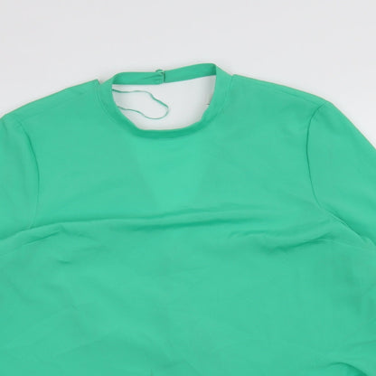 Womens UK Size 12 Topshop Green Basic Blouse