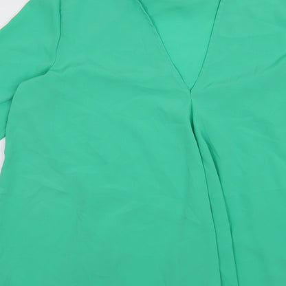 Womens UK Size 12 Topshop Green Basic Blouse