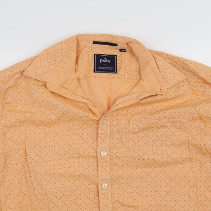 Mens UK Size S Parx Denim Orange  Button-Up Long Sleeve Casual Shirt