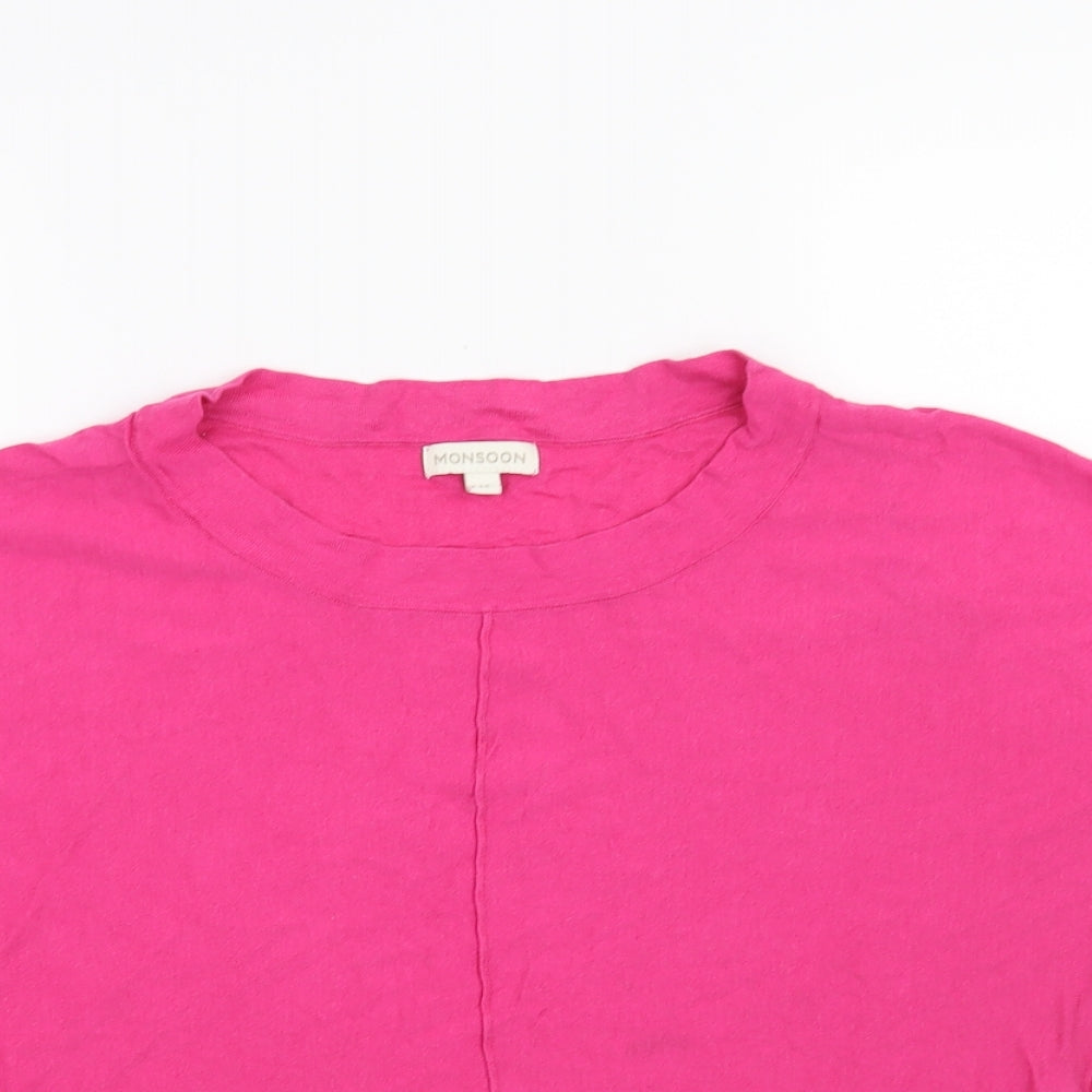 Womens UK Size M Monsoon Pink Basic T-Shirt