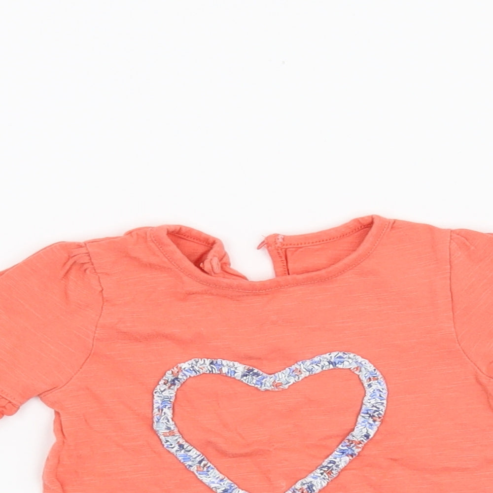 Mothercare Girls Pink   Basic T-Shirt Size 6-9 Months