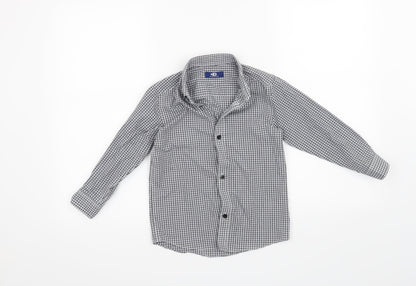 Duck and Cover Boys Grey Check  Basic Button-Up Size 5 Years