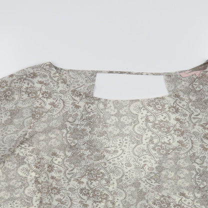 FOREVER 21 Womens Beige Floral  Basic Blouse Size M