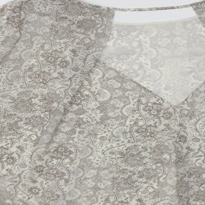 FOREVER 21 Womens Beige Floral  Basic Blouse Size M