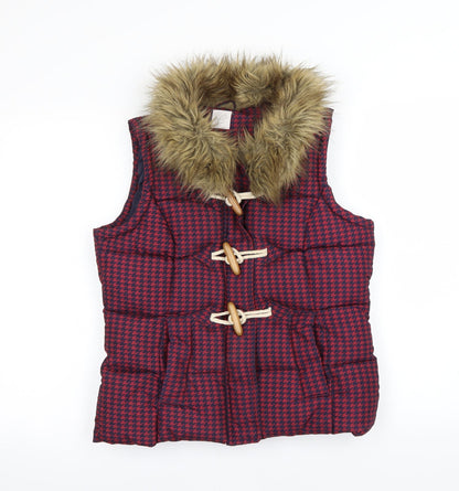 George Womens Multicoloured Houndstooth  Gilet Coat Size 8