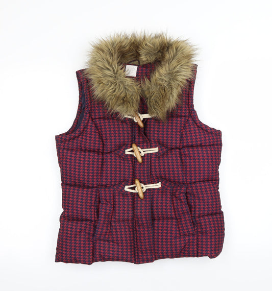 George Womens Multicoloured Houndstooth  Gilet Coat Size 8