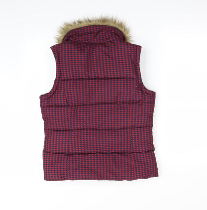 George Womens Multicoloured Houndstooth  Gilet Coat Size 8