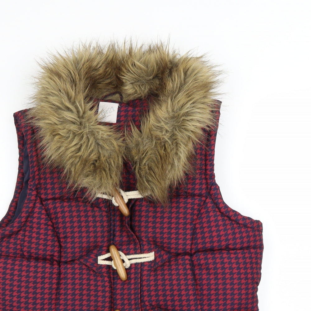 George Womens Multicoloured Houndstooth  Gilet Coat Size 8