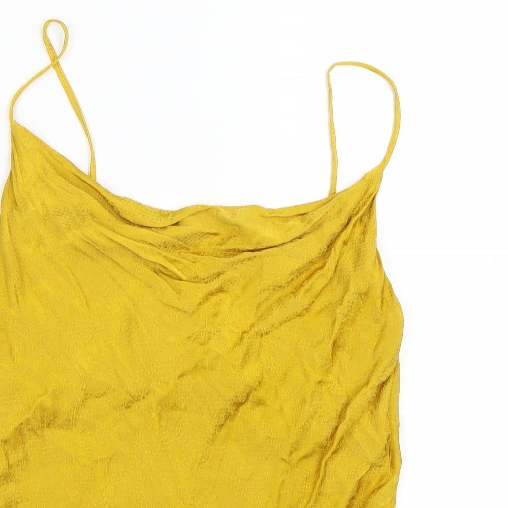 Womens UK Size 12 F&F Yellow Camisole Tank