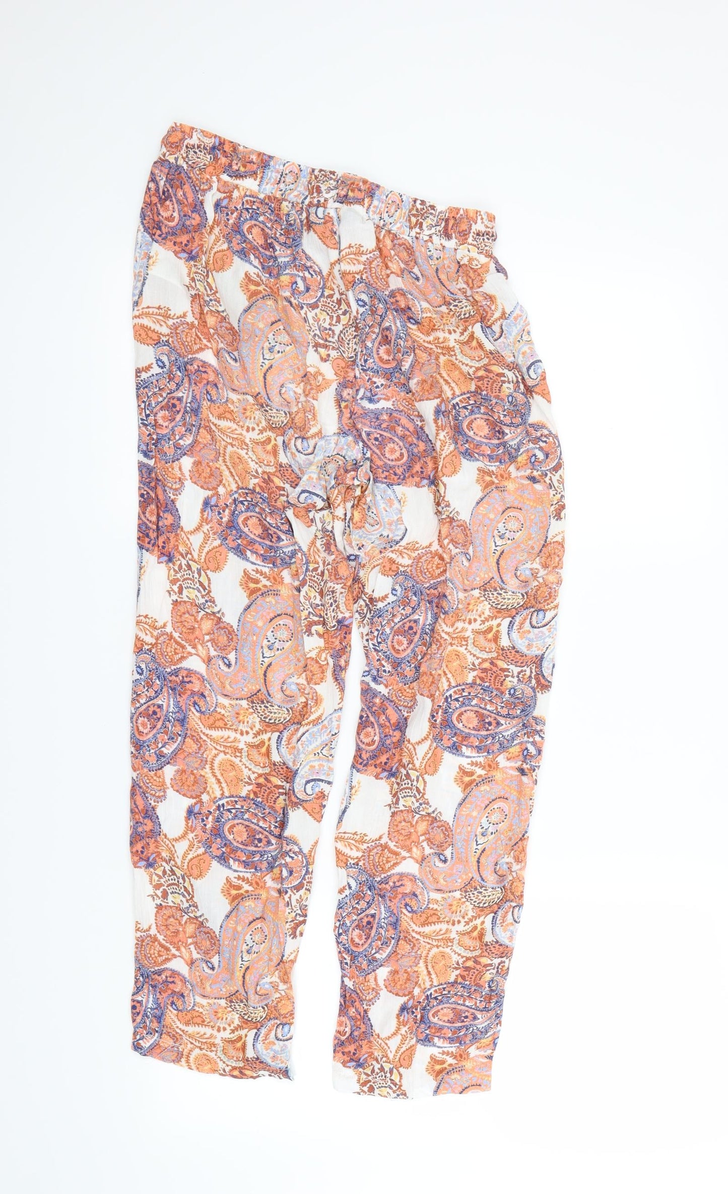 F&F Womens Ivory Geometric  Trousers  Size 8 L28 in