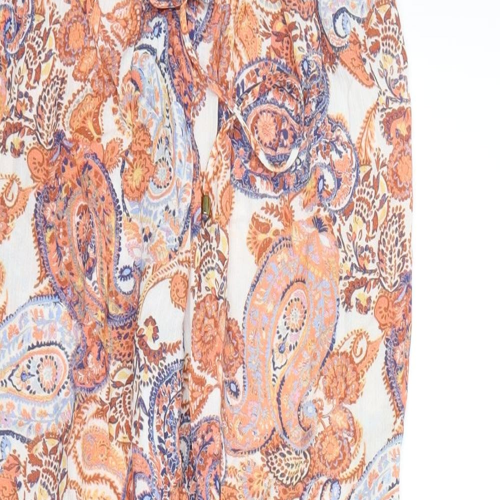 F&F Womens Ivory Geometric  Trousers  Size 8 L28 in