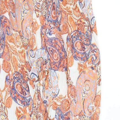 F&F Womens Ivory Geometric  Trousers  Size 8 L28 in