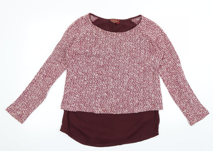 NEXT Womens Purple Houndstooth  Pullover Jumper Size 12