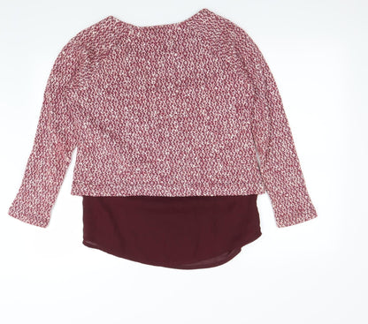 NEXT Womens Purple Houndstooth  Pullover Jumper Size 12