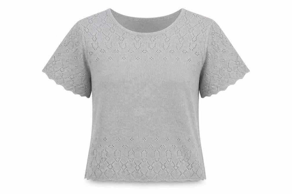 Womens UK Size M EWM Silver Basic T-Shirt