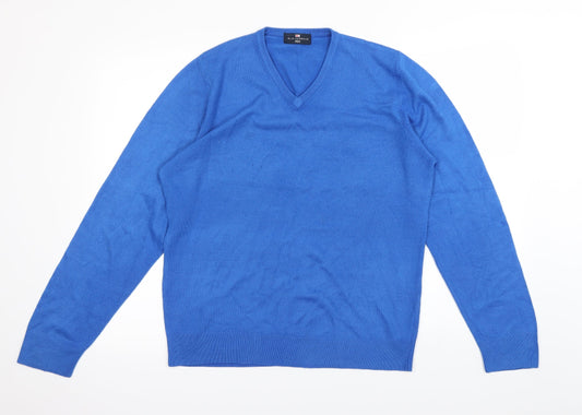 Mens UK Size S M&S Blue Henley Sweatshirt