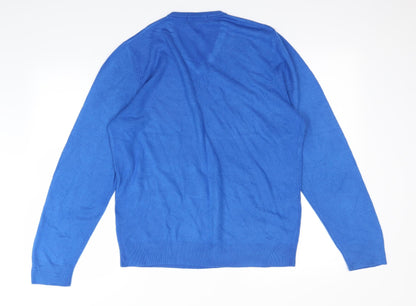Mens UK Size S M&S Blue Henley Sweatshirt