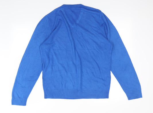 Mens UK Size S M&S Blue Henley Sweatshirt