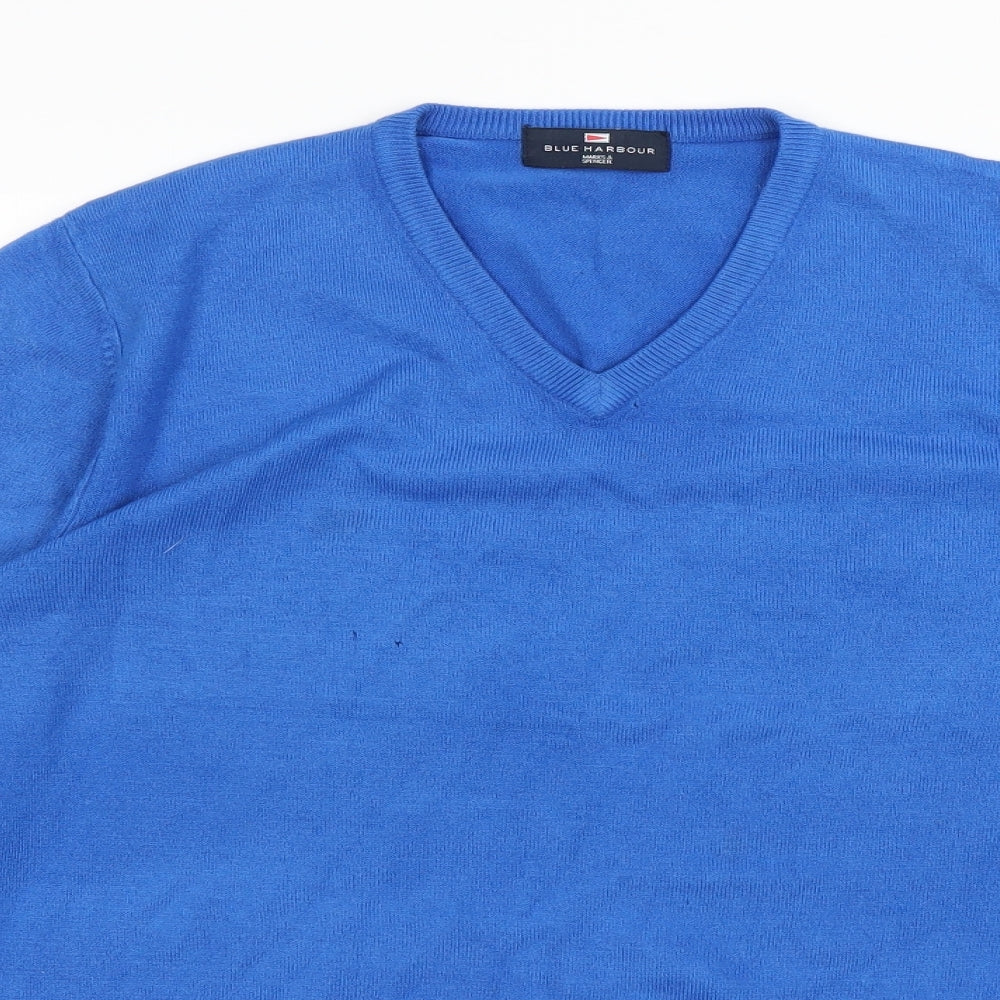Mens UK Size S M&S Blue Henley Sweatshirt