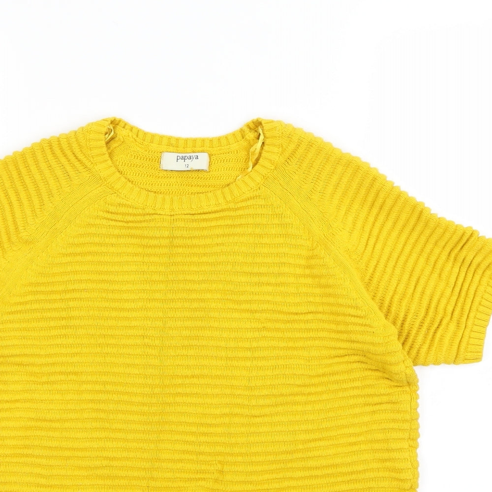 Papaya Womens Yellow   Pullover Jumper Size 12