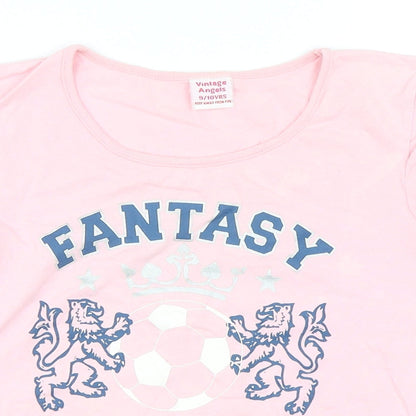 Vintage Angels Girls Pink   Basic T-Shirt Size 9 Years