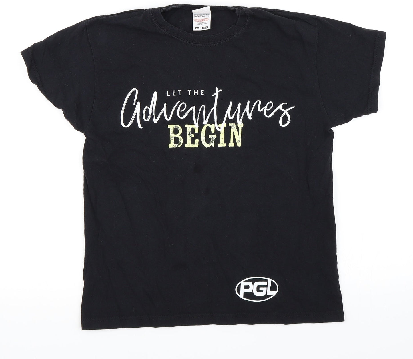 Fruit of the Loom Girls Black   Basic T-Shirt Size 9 Years