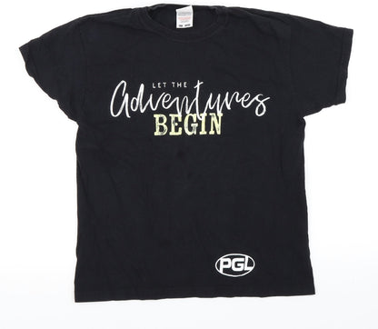 Fruit of the Loom Girls Black   Basic T-Shirt Size 9 Years