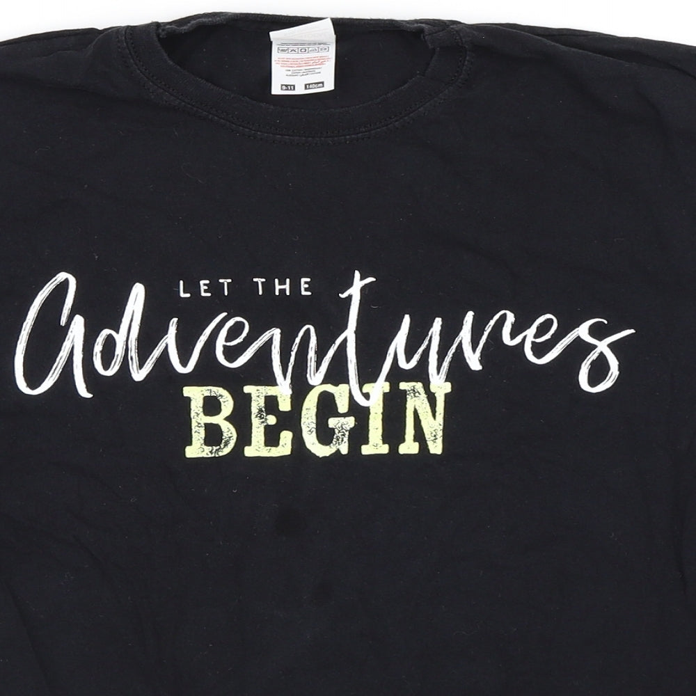 Fruit of the Loom Girls Black   Basic T-Shirt Size 9 Years