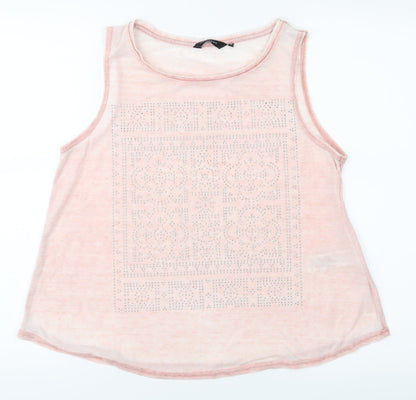 Womens UK Size 10 New Look Pink Basic Tank